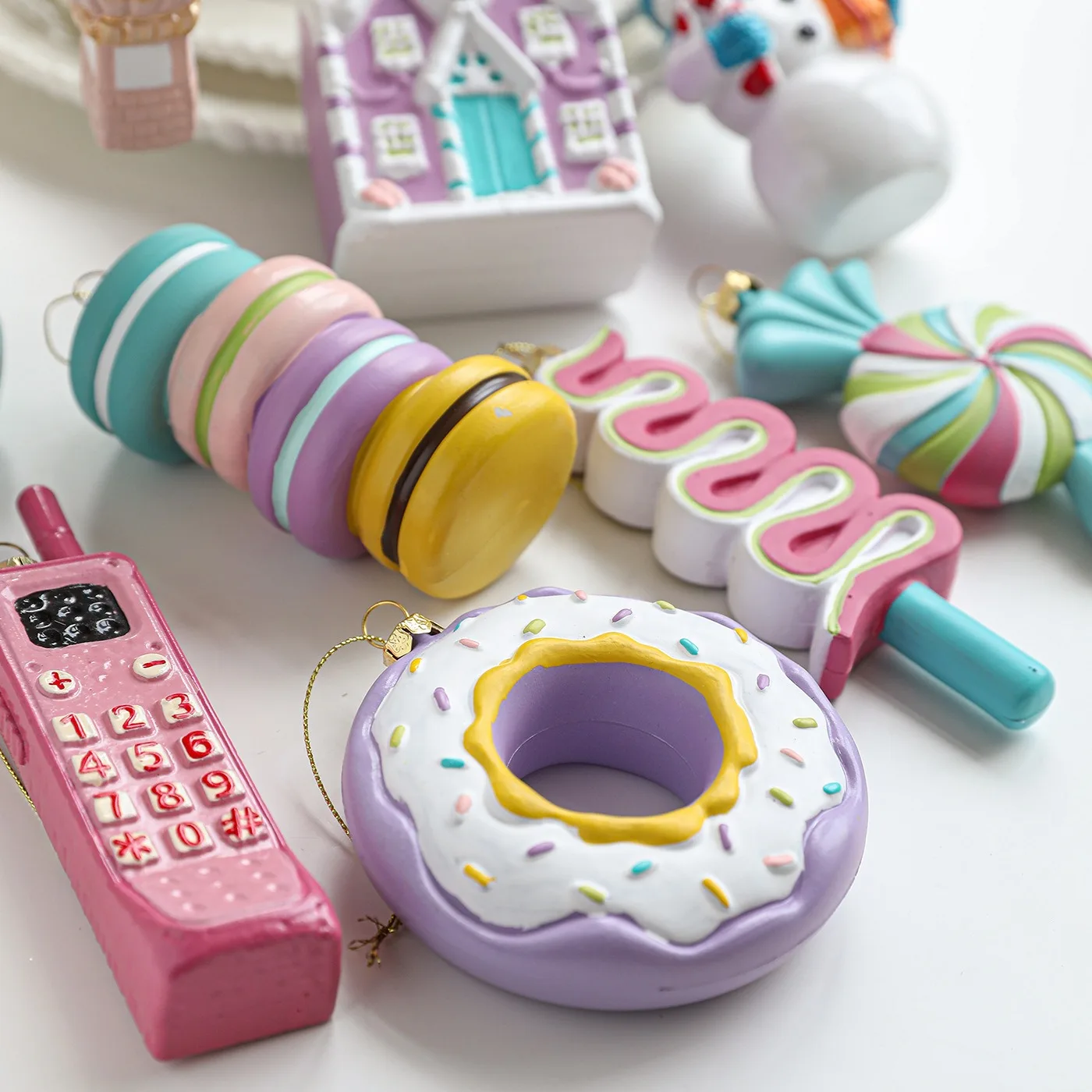 Christmas Macaron Ice Cream Donut Shape Snowman Ball Ornament Xmas Tree Hanging Pendants Home Party Navidad Christmas Decor 2026 - Image 5