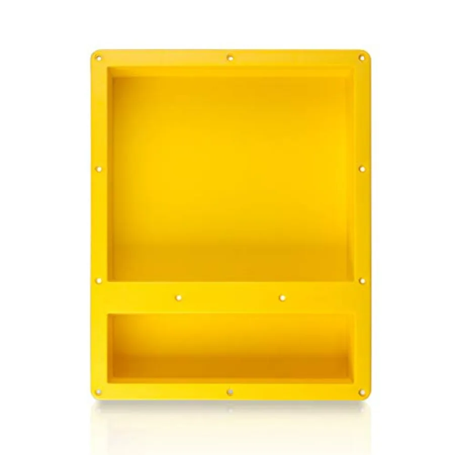 

Shower Niche 16 × 20 × 4 Double Shelf with Waterproof Ceramic Finish in White for Modern Bathroom Storage