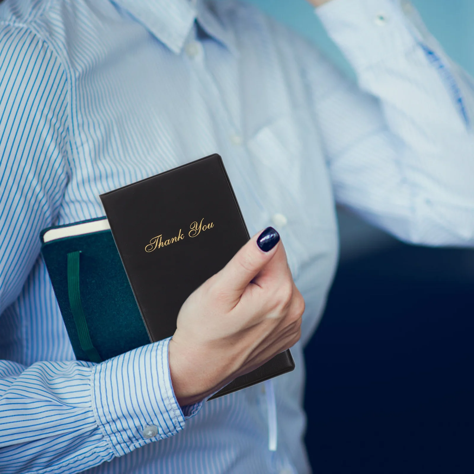 Livro de verificação de hóspedes para servidores, suporte de checklord de servidor de grande capacidade com nota de agradecimento, livro de serviço de restaurante elegante para