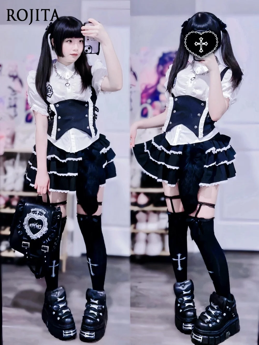 

Black Skirt Japanese Style Girl Academy Style Lace Trim Patchwork Pleated Skirt with Pendant 2025 Summer New Mini Skirt