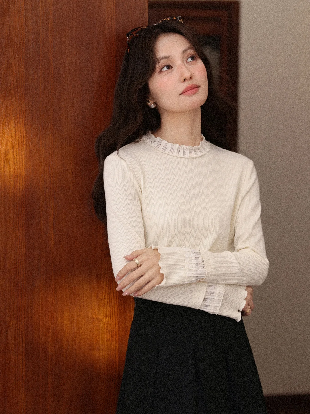 

Женская футболка Southward Deer Dr Long Sve Apricot, мягкая базовая футболка, повседневный свободный крой, топ с круглым вырезом