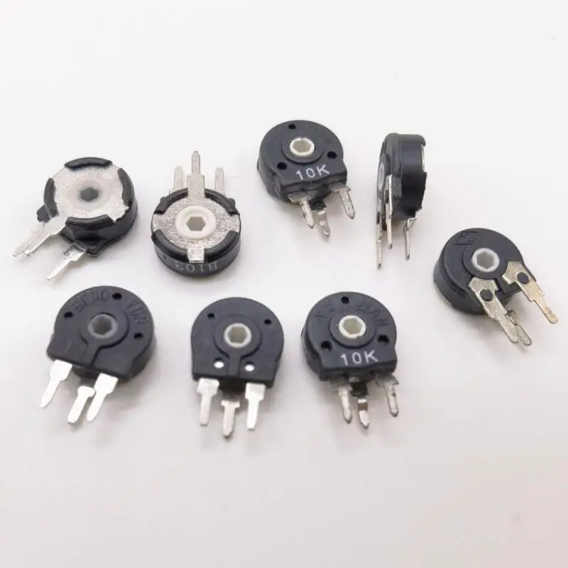 5PCS potentiometers PT10 500ohm 1k 2k 5k 10k 20k 50k 100k 200k 500k 1M hexagonal hole adjustable resistance switch