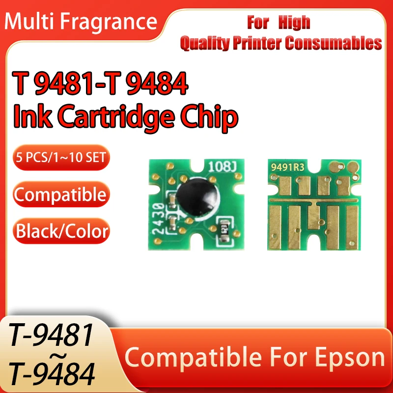 

5 шт./1 ~ 10 компл. T9481 ~ T9484 чип картриджа с чернилами, совместимый для принтеров Epson SureColor WF-C5290A WF-C5790 WF-C5210 WF-C5710