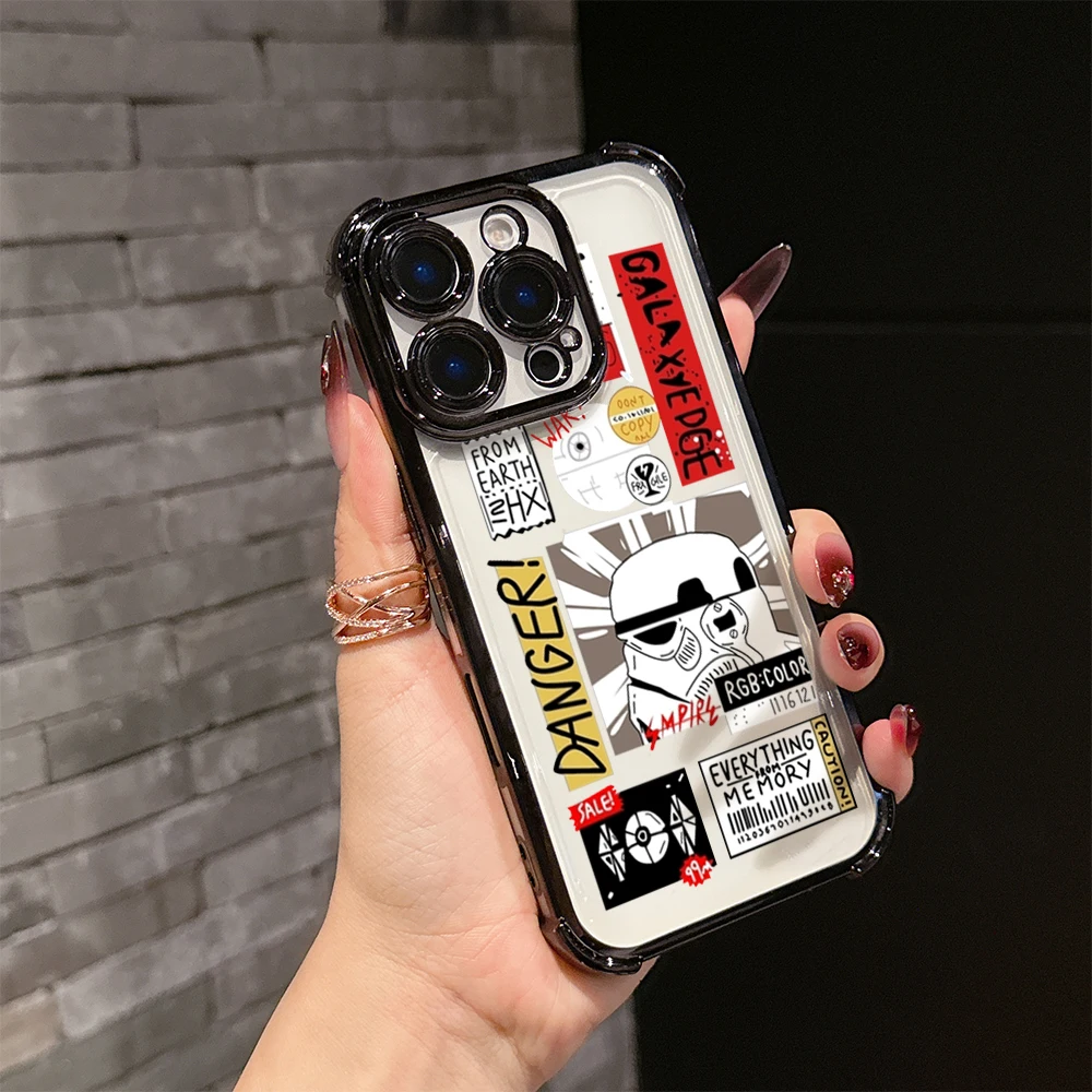 Cool S-Stars Wars Plating Phone Case For Samsung S26 S25 S24 S23 S22 S21 S20 FE Note20 Edge Plus Ultra 4G 5G Anti Fall Airbag