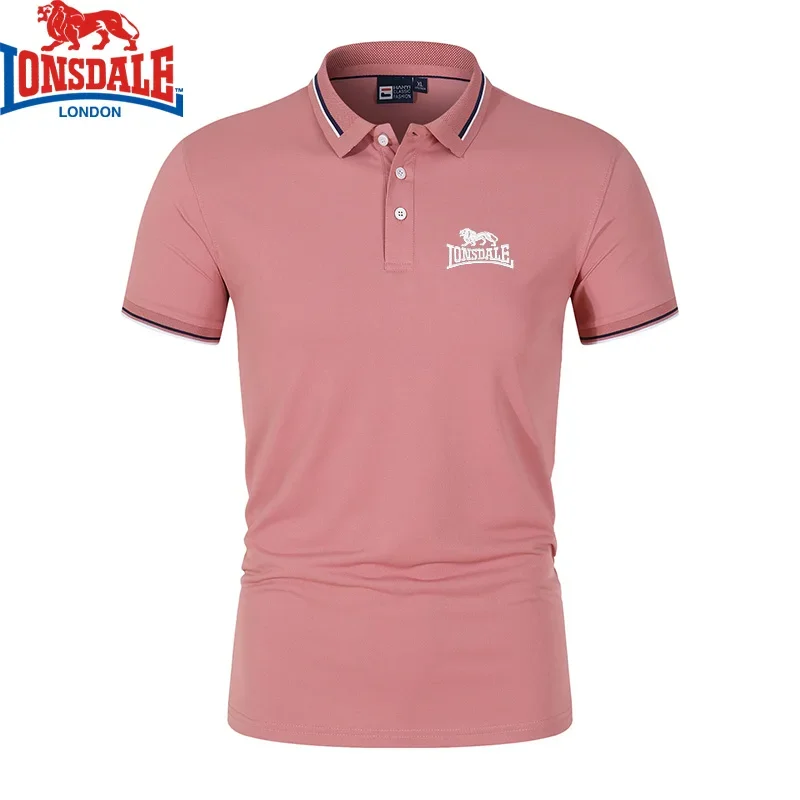 

LONSDALE New Men's High-quality Short Sleeved Polo Shirt, Summer Fashion, Casual Breathable, Cool T-shirt Top