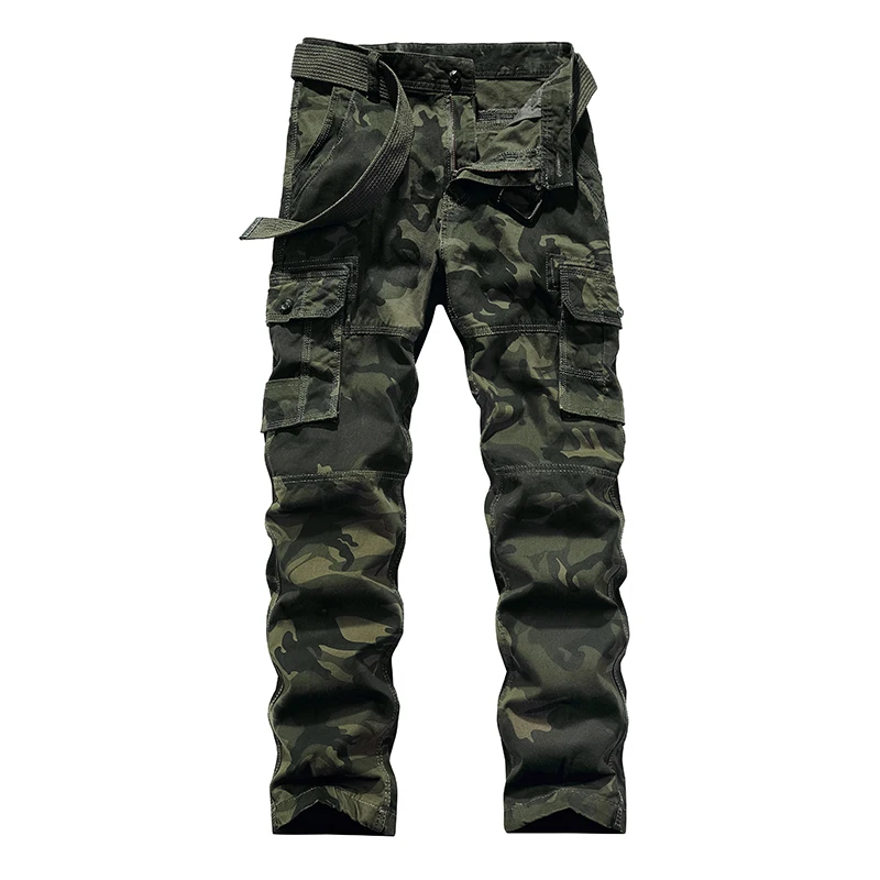 

camouflage Men's Cotton Cargo Pants Clothing Autumn Casual Fashion Elastic Waist Quality Pants Male Slim Cargo Pants Men