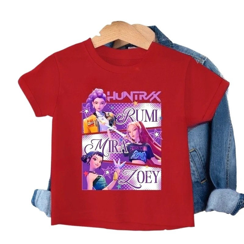 Children's Clothing KPop Demon Hunters Fans Gifts Kids Clothes Fashion Casual Tops 2025 Hot Movie Soft Baby Girls T Shirt image 5