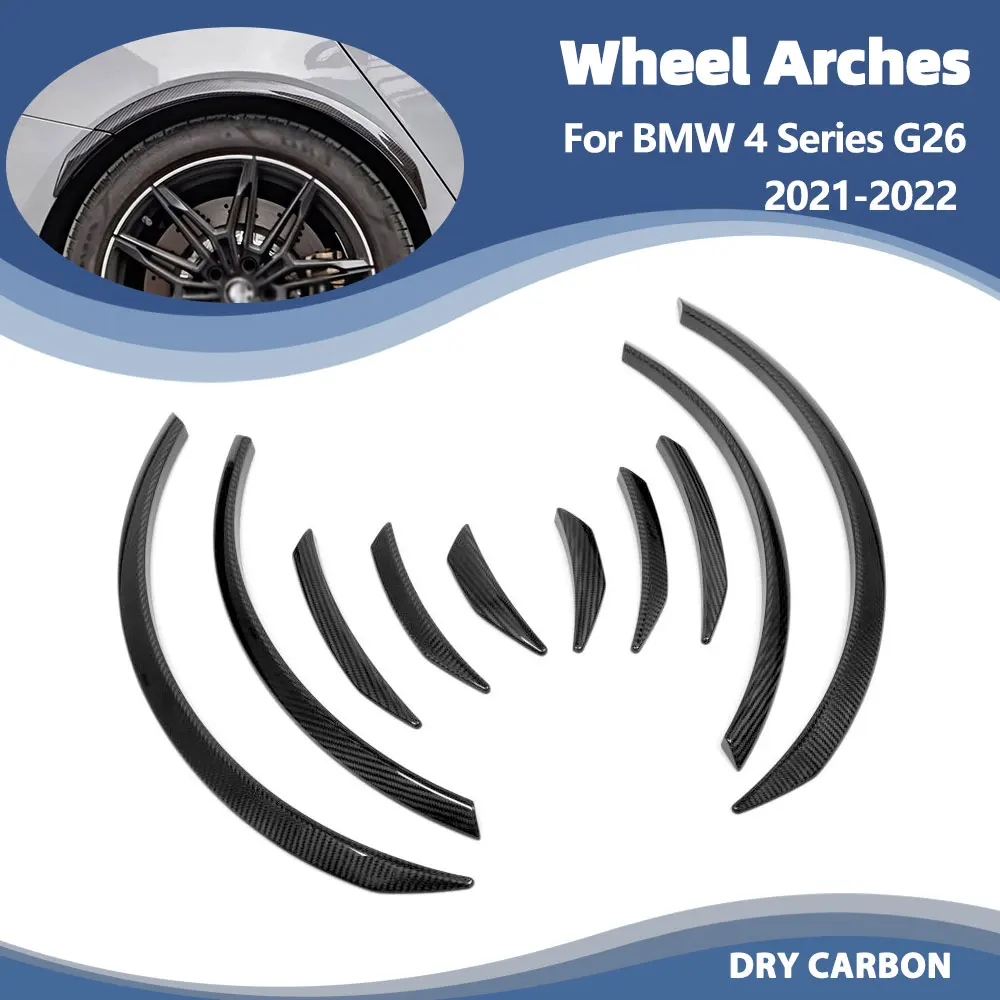 

Сухие карбоновые колесные арки, боковые крылья автомобиля, накладки на брызговики для BMW 4 серии G26 2021-2022, колесные арки