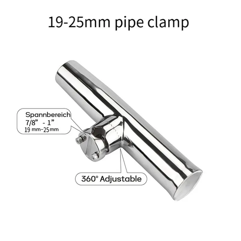 2PC Marine Boat Fishing Rod Holder Stainless Steel Clamp-On Rail Marine Rod Pod-A74F