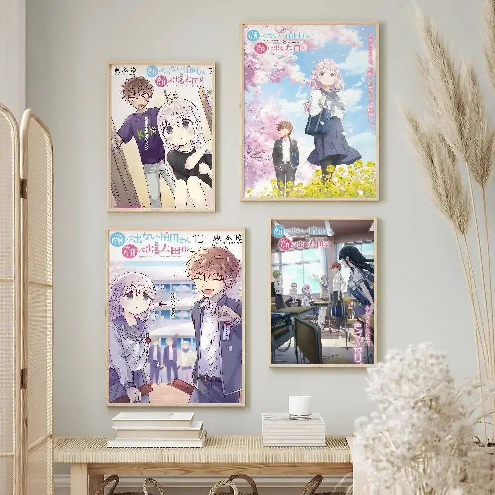 Anime Inexpressive Kashiwada and Expressive Oota Posters Premium Self-Adhesive No Residue Wall Sticker for Home Office Bar Decor