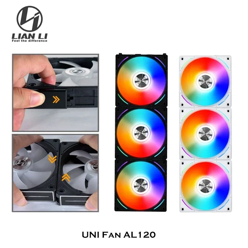 LIAN LI UNI Fan AL120 V1 L-Connect 3 Cableless ARGB PWM Fan 3x120mm Cooling Computer Case Fan PACK With Controller