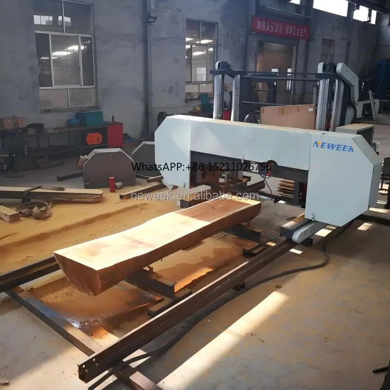 Africa Heavy Duty PLC Controlled Square Timber Gantry Saw Log Horizontal Band Sawing Machine