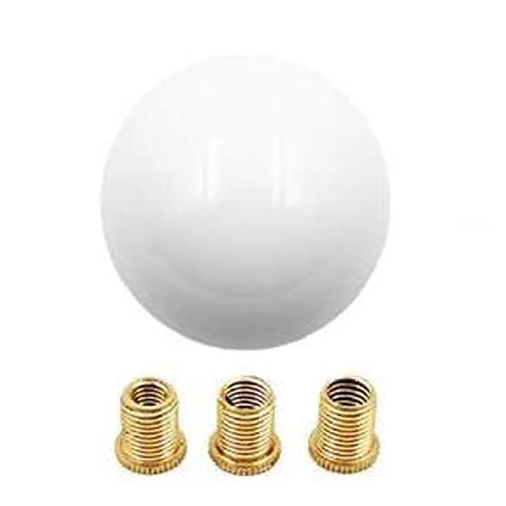 White Round Ball Shift Knob Car Handbrake Shift Lever Cover M12X1.25 Car Interior Accessories Fit For Jdm Duracon Glossy