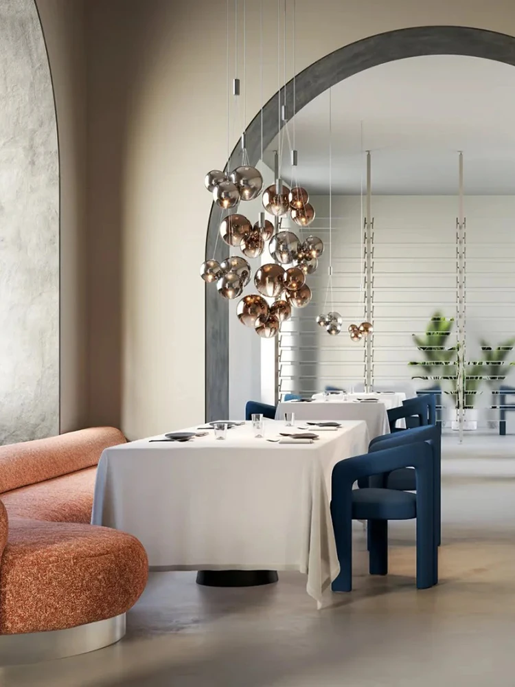 Italy Modern Classical Design Colored Glass Bubbles Chandeliers Elegant Home-applicants LED Dimmable Lightings For Dining Room