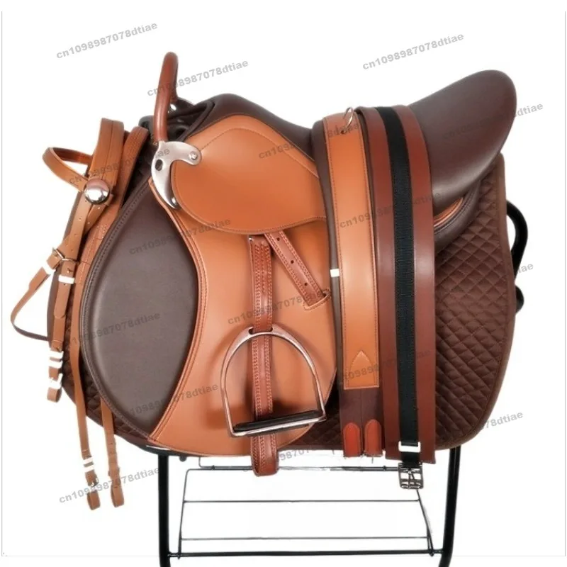 New English Comprehensive Saddle Double Belly with Saddle Size Short Horse Coach Equestrian Special Saddle