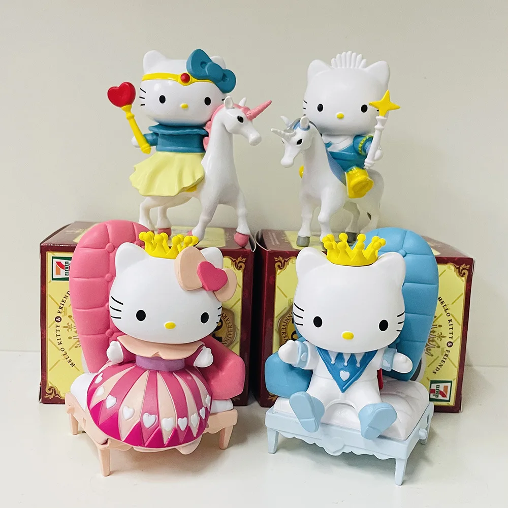 Kawaii Sanrio Cartoon Hello Kitty Doll Daniel Action Figure 40th Anniversary Wedding Ver. Children\'s Figure Toy Festival Gifts