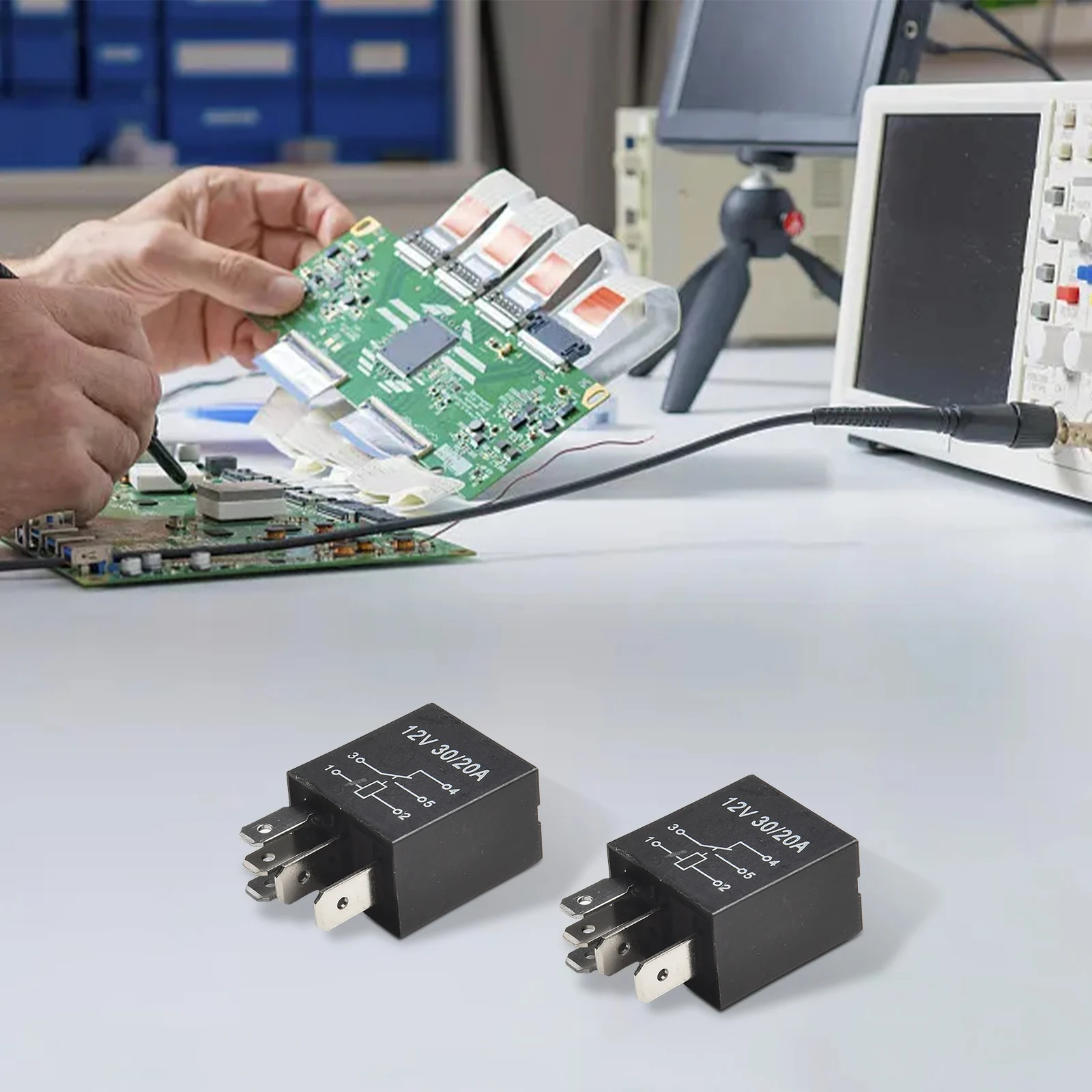 0.9 0.98 Inches Power Relay High Conductivity Reliable Plastic Shell Stable Connections Waterproof Design 12V Voltage