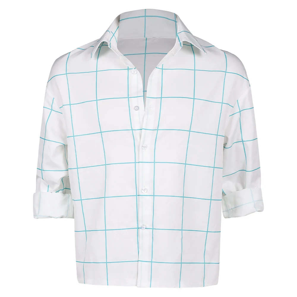 Saja Cosplay Boys Jinu Plaid Shirt Demon Cartoon Hunters KPop Roleplay Costume Adult Men Male T-Shirt Top for Halloween Carnival - Image 2