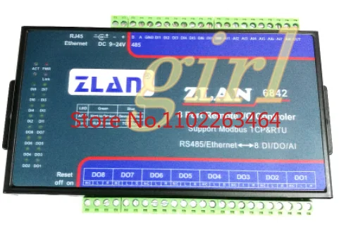 

8 way DI/DO/AI remote IO controller analog, digital switch ZLAN6842