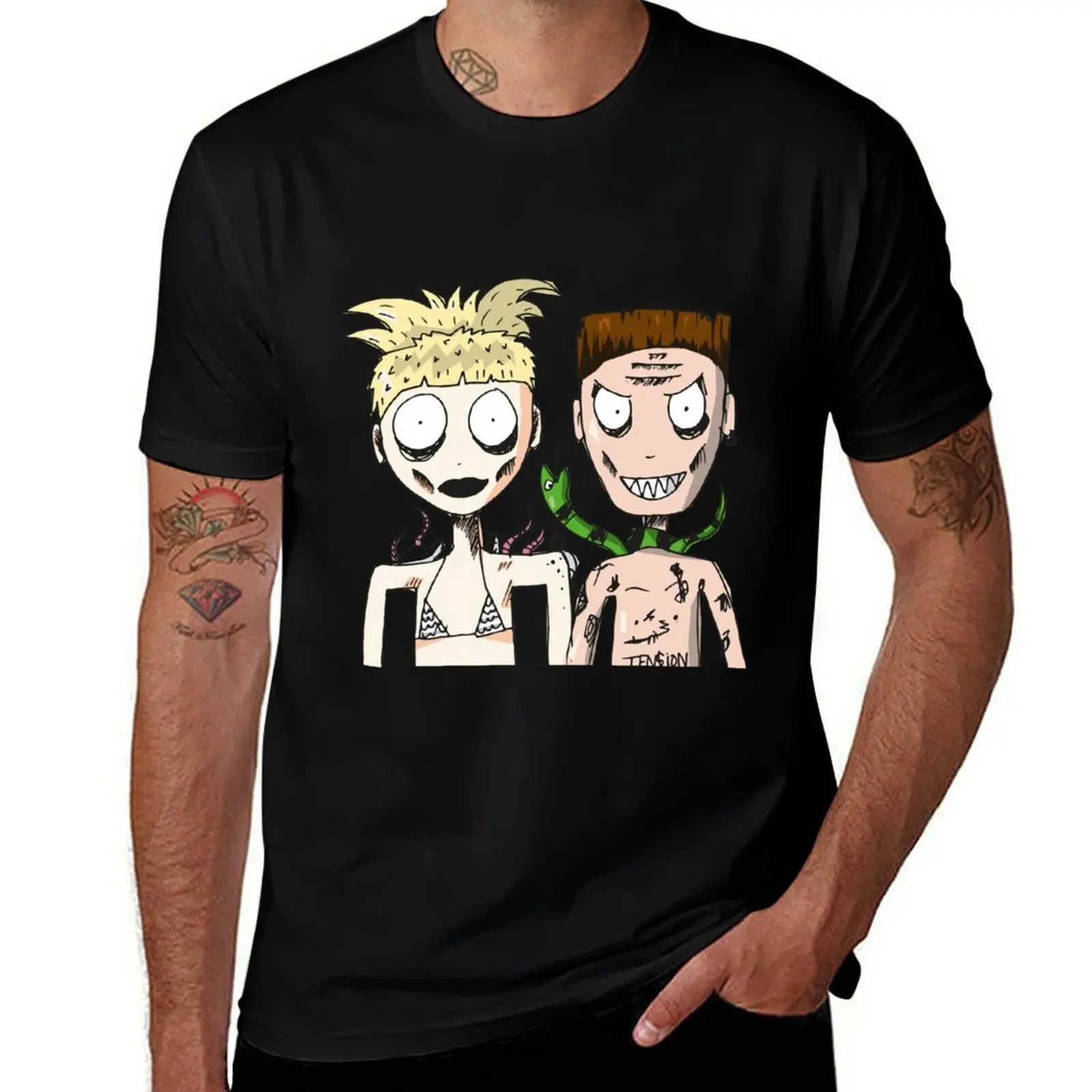 

DIE ANTWOORD - YOLANDI & NINJA T-Shirt black cotton t-shirt plain for man package man t shirt luxury T-Shirt
