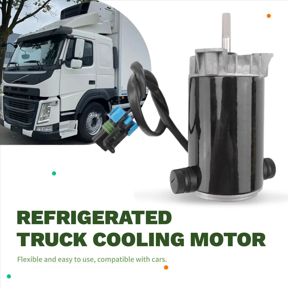 #00K Truck Fan Motor for Refrigeration System,12V Refrigerated Truck Fan Motor for Carrier Supra1250 1250 1150 (Metal)