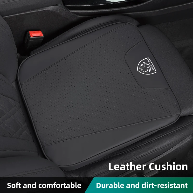 Car Ice Silk Leather Seat Cushion Breathable Height Increasing Soft Pad For Peugeot 208 308 206 307 207 3008 407 508 2008 5008