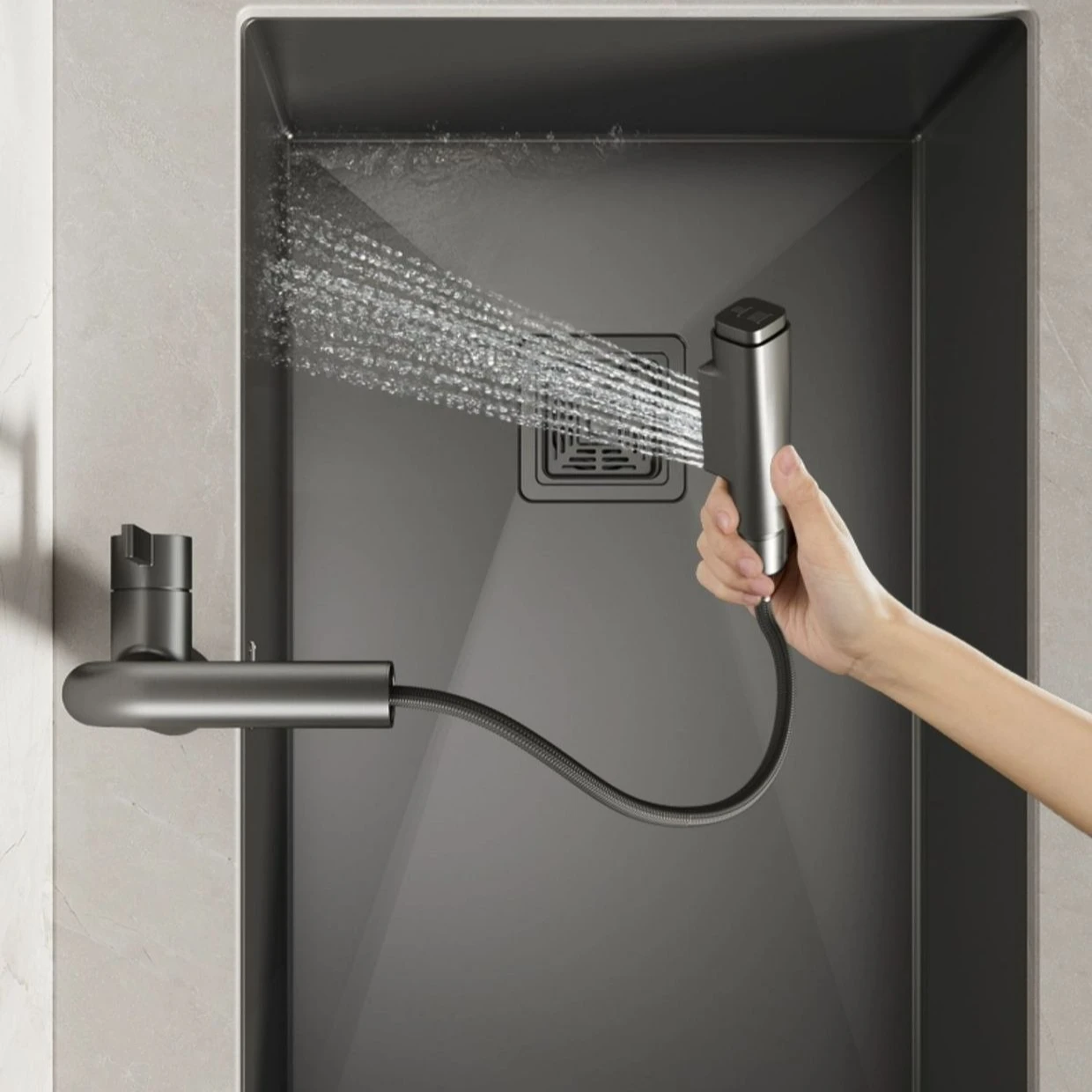 Universal Rotation Kitchen Faucet Laundry Sink Pull-out Balcony Cabinet Faucet Cold and Hot Water Tap Bathroom Basin Faucets