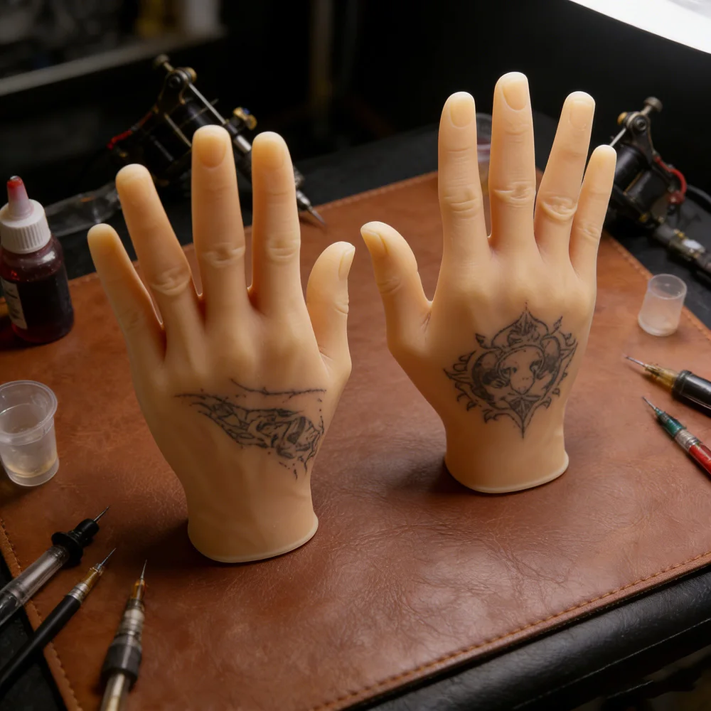 

Мягкая силиконовая 3D-модель руки для татуировок, тренировочная рука-манекен, имитация кожи для обучения татуированию, дополнительные аксессуары для тату.