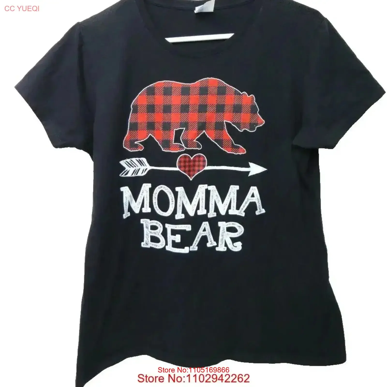 Momma Bear Humorous Black T Shirt Ladies Large vintage Washed Top For Everyday Wear fashion streetwear Slightly Soft vintage