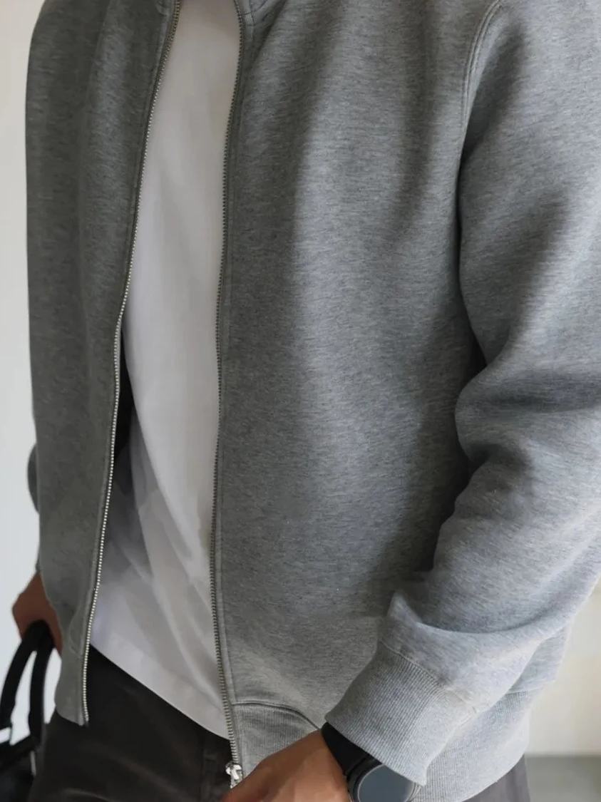 

Fall Zipper Men's Sweatirt Jaet Casual Versatile Simple Sle Sportswear High End Faion Upper Apparel Polyester Fiber