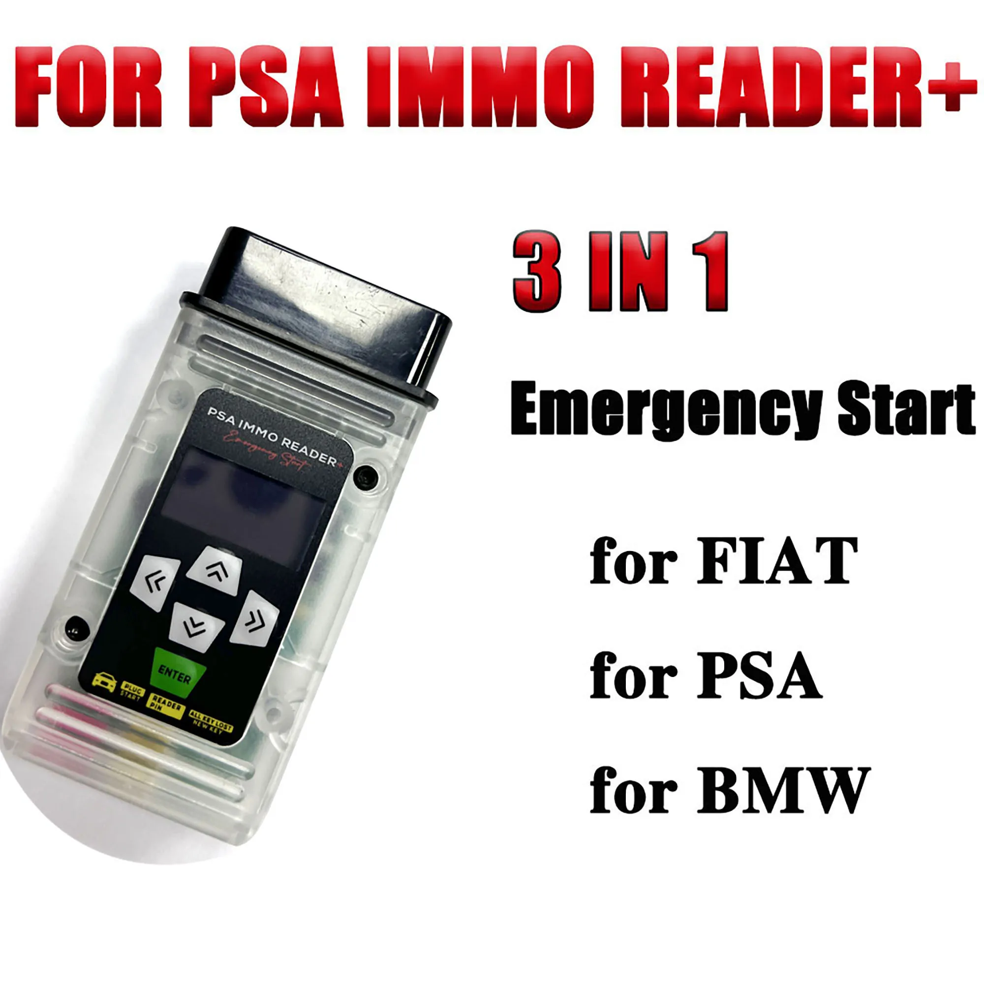 3 IN 1 Emergency Start Bypass for Fiat for PSA Immo Reader OBD2 Key Simulator for BMW Force Ignition Tool Read PIN Plug and Play