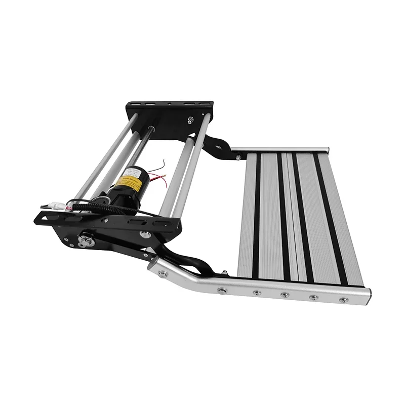 Aluminum Folding RV Step, Manual & Electric Retractable Single Double Layer Entry Pedal for Travel Trailer