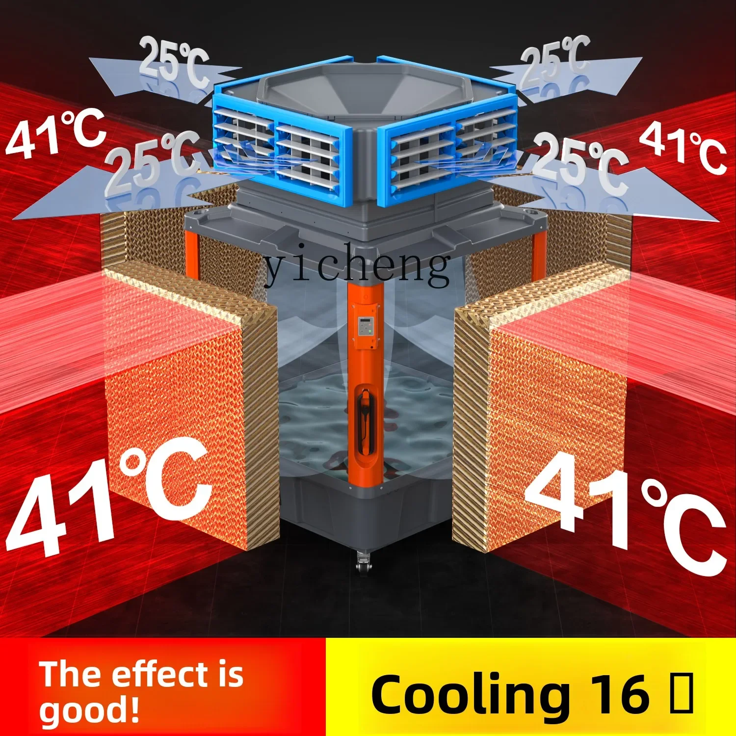 C21 Mobile Air Cooler Industrial Ater Cooled Air Conditioning Large Commercial Ater Air Conditioning Refrigeration Fan