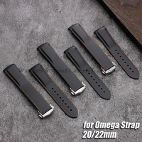 20mm 22mm Rubber Silicone Watchbands for Omega for Seamaster 300 for Speedmaster for Seiko Watchband Men Sport Curved End Strap