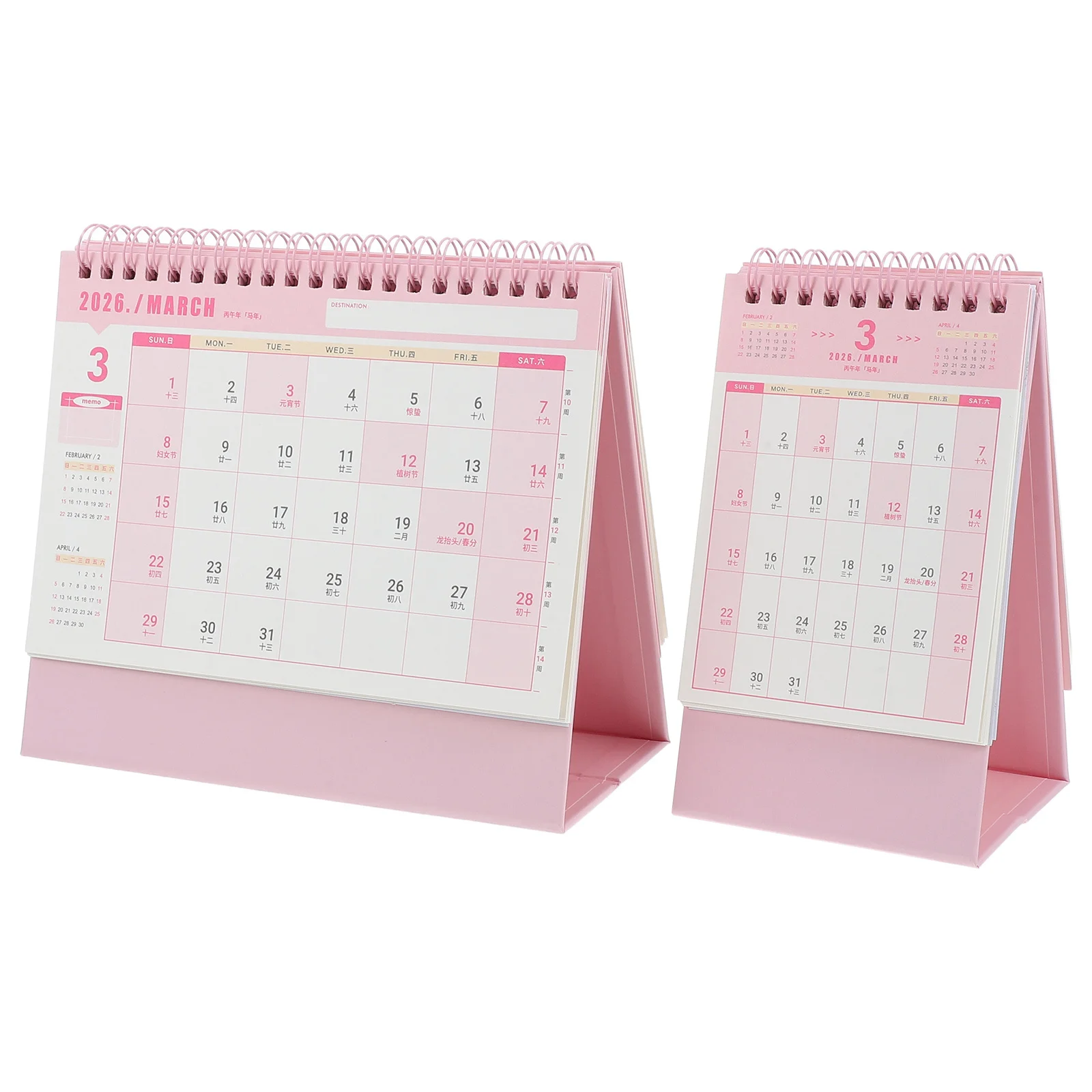 

2Pcs Desktop Calendar 2026 Large Stand Up Daily Habit Tracker Tabletop Calendar for Work School Organization Smooth Thick Paper