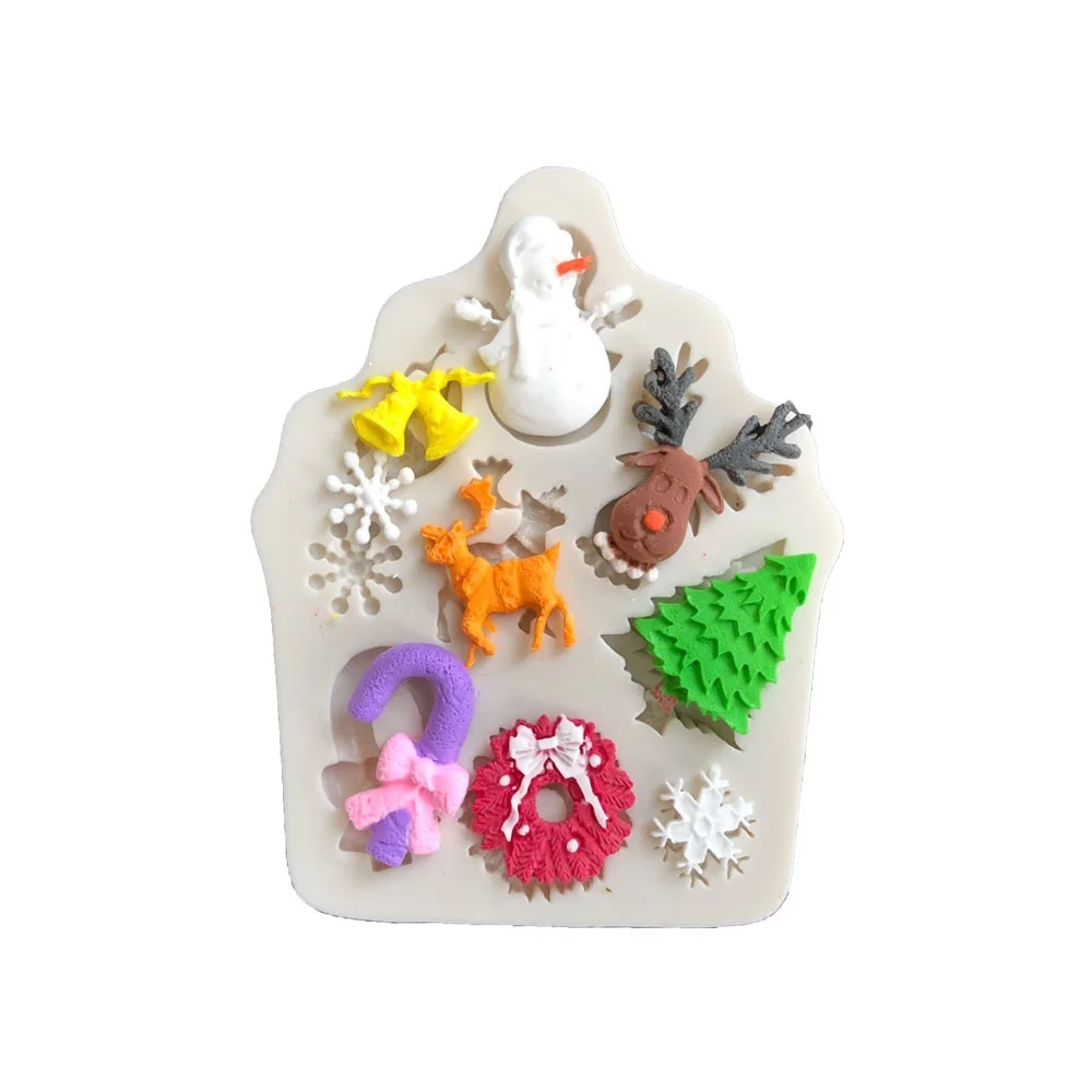 Christmas 3D Candy Silicone Mold Sugar Turning Mould Chocolate Cake Decor DIY Handmade Baking Tool Home Kitchen Baking Supplies