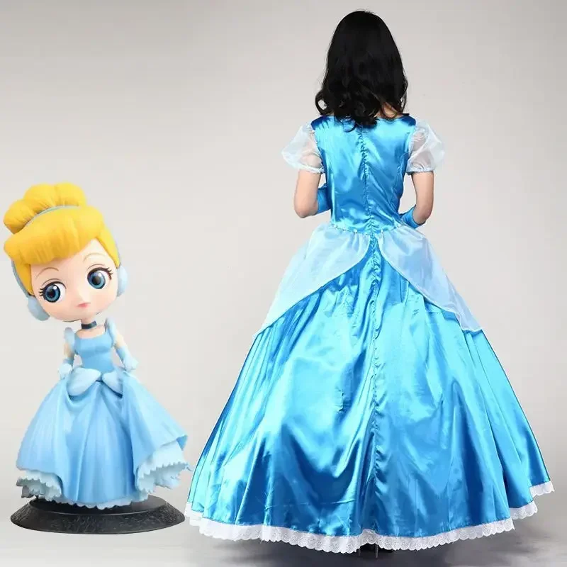 2020 Cinderella cosplay adult Blue Cinderella Girl Wedding Adult Custom Party Halloween Cosplay Carnival Cosplay Costume