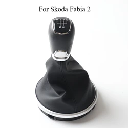5 Speed Car Gear Shift Knob Gaitor Boot Cover Case For Skoda Fabia 2 II MK2 Combi Scout 2007 2008 2009 2010 2011 2012 2013 2014