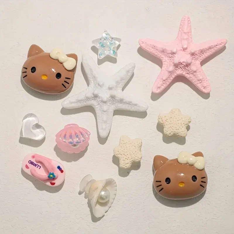 New JIBBITZ Pink Starfish Series Shoes Charms Summer Ocean for Sandals Garden Shoes and  Removable Accessories