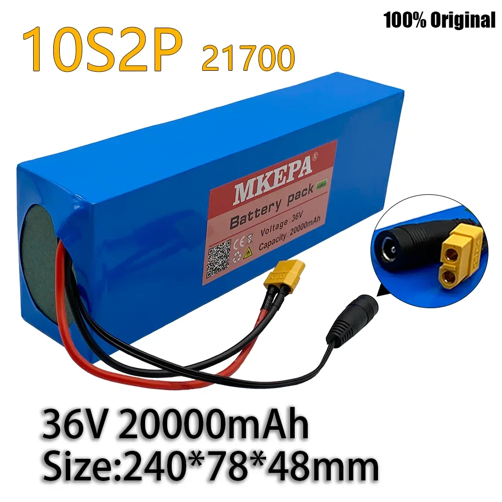 

36V battery 20ah 21700 20000mah 10S2P battery pack 500W high power battery BMS XT60