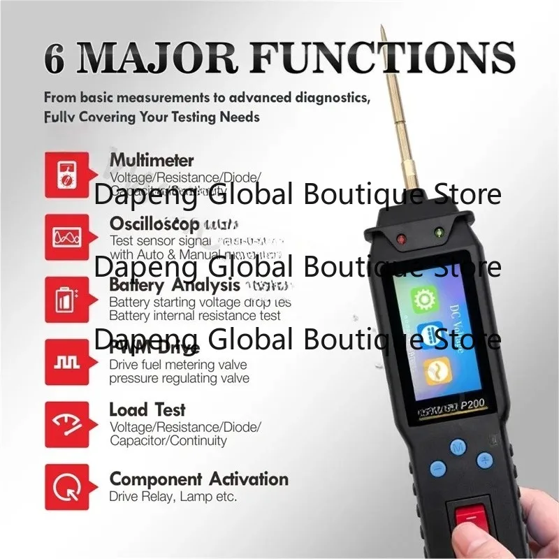 P200 Automotive Circuit Tester 12V/24V Power Probe Kit Electrical System Diagnostic Tool AC/DC Voltage & Continuity Meter