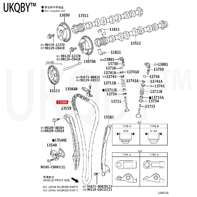 Chain sub assembly 13506-0V020 13506-36010 13506-36030