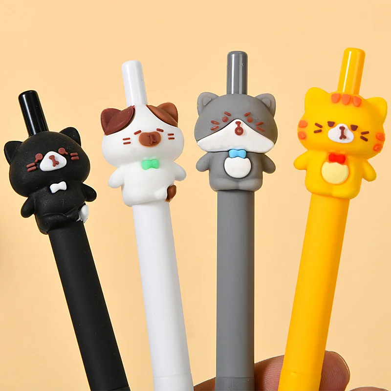 48pcs Cute Cat Gel Pens Kawaii Animal Pens for Writing School Supplies Wholesale Japanese Stationery puppy Pen Click Cute Things