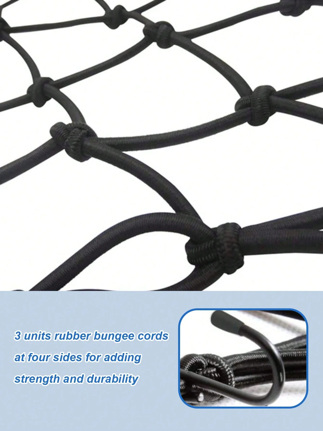 30x30cm Elastic Cargo Net (W/Hooks), Durable Stretch Mesh, Fits Motorcycle/Bike/Electric Scooter (Rear Seat/Tank), Fuel Tank Net image 5