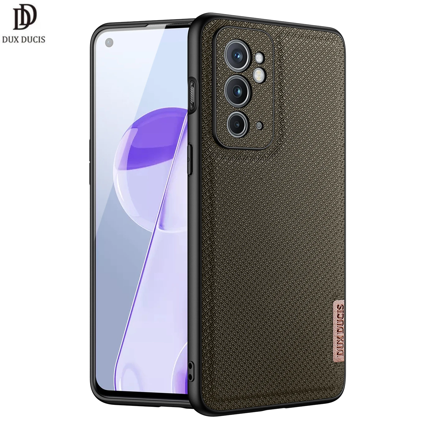 Dux ducis para oneplus 9rt 5g/nord ce 2 5g caso tecido de luxo protegendo capa traseira design fino anti-choque & queda antiderrapante