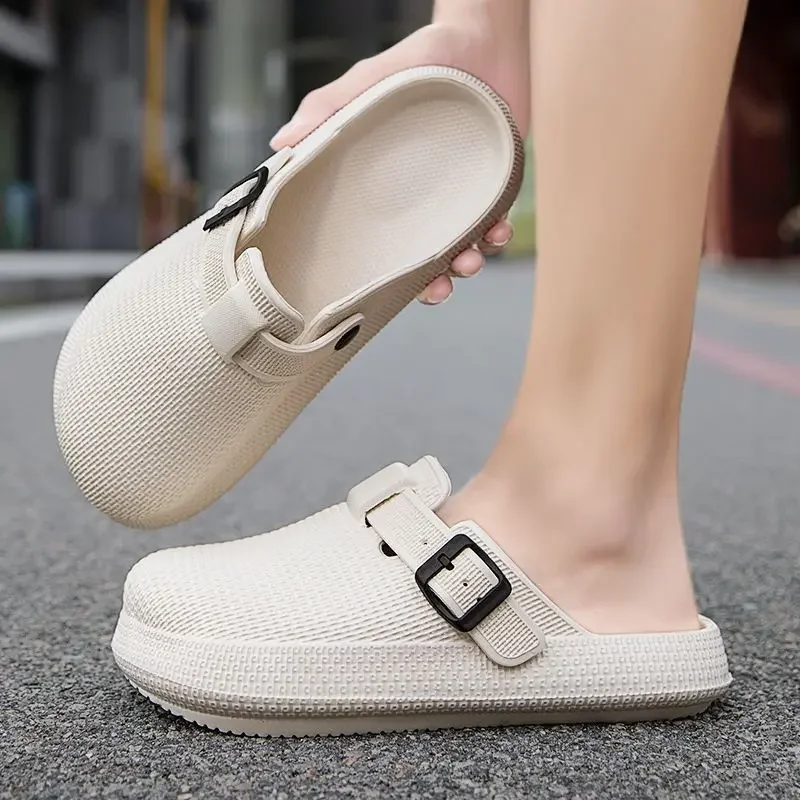 

Пляжные сабо, мужские полутапочки на резиновой платформе, 2024, модельерская обувь, роскошные Y2k Mascullino, элегантные мужские сандалии