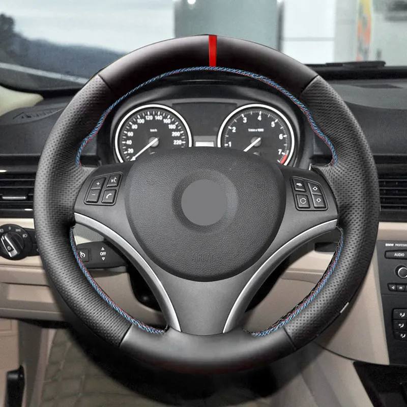 Image of Auto-Innen-Lenkradbezug für BMW 1 3er E82 E87 120i 130i E90 320i 2008–2013 X1 E84 2011 perforierte Lederverkleidung