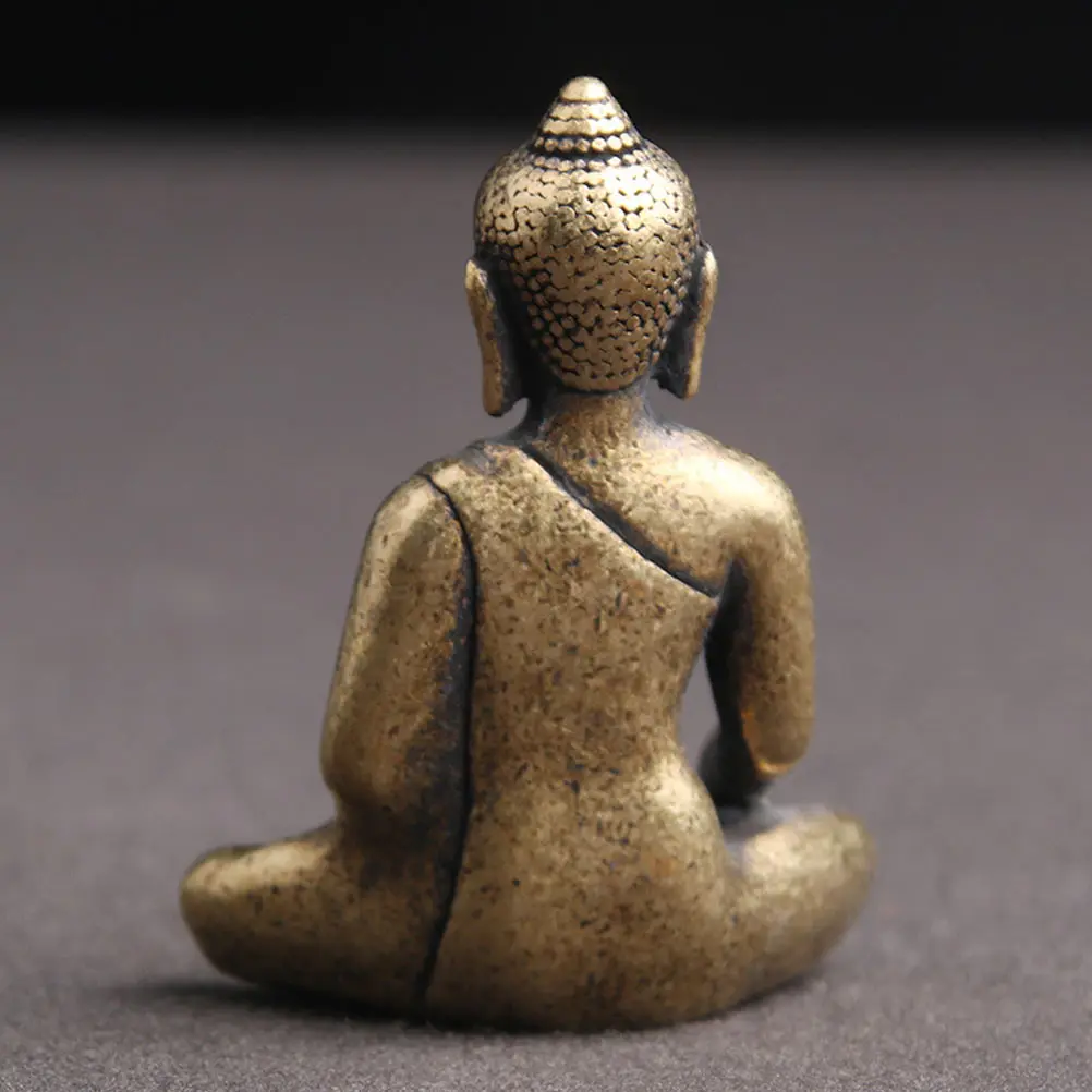 

Buddha Statue Ornament Home Decor Brass Mini Sculptures Office Desk Decoration Religious Atmosphere Buddhism Crafts