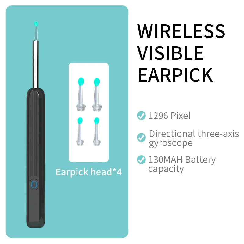 Visible Wi -Fi Wax Elimination Spoon USB 1080P HD Load Otoscope Ear Nose Cleaner Ear Wax Removal Tool For Android And IOS Phones