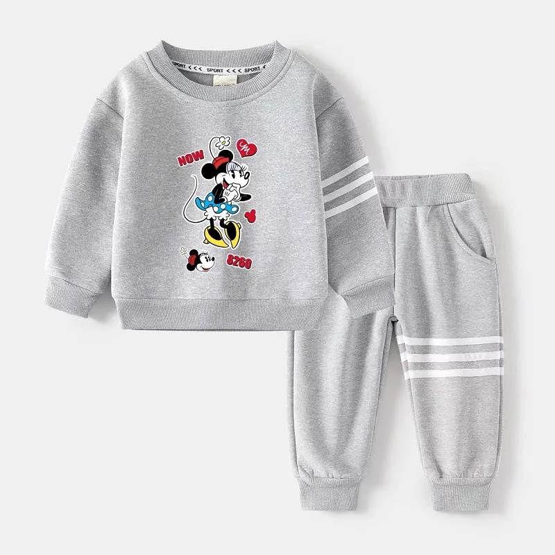 

Autumn Baby Girl Clothes Set Children Disney Minnie Printing Sweatshirt Top and Pants Bottom 2Pieces Suit Kid Cotton Tracksuit